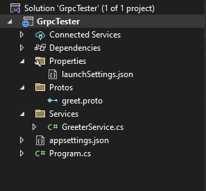 solution items in gRPC server